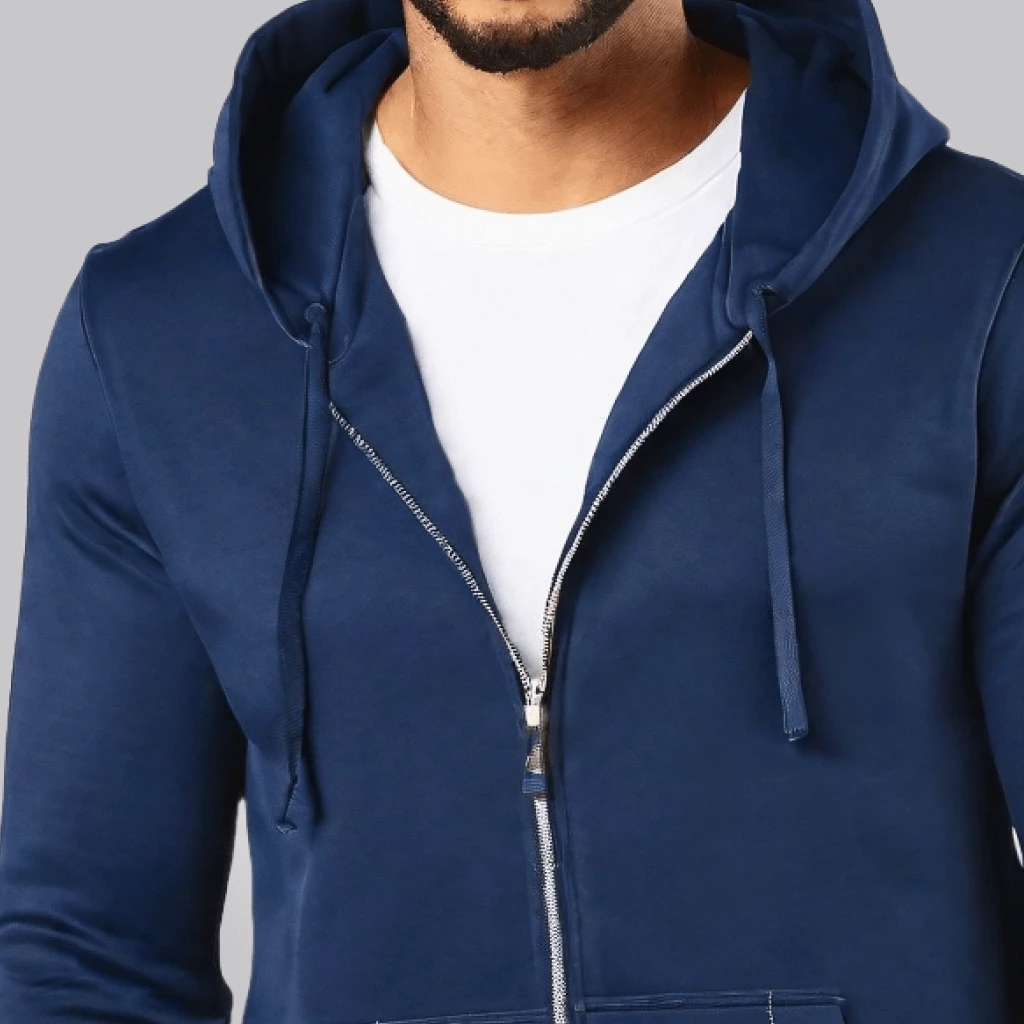 Coastal Breeze Men's Blue Zipper Hoodie